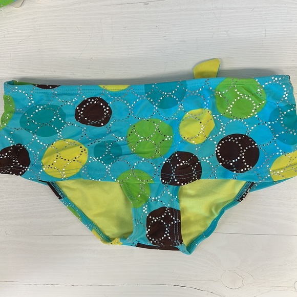 NWT MALIBU Blue/Brown Triangle Bikini - Picture 3 of 6